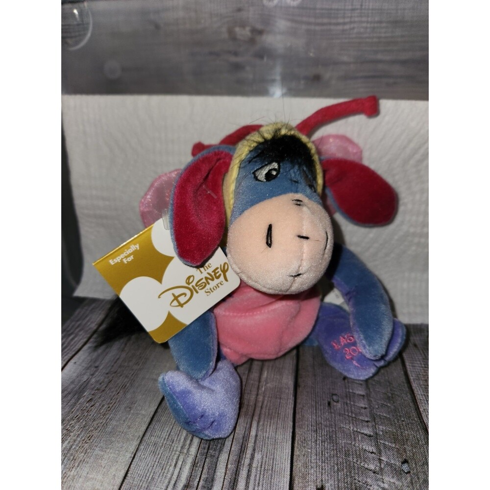 Disney Store Butterfly Eeyore Winnie the Pooh Bean Bag Plush 8" Stuffed Toy NWT